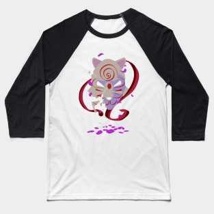 Japanese Kitsune (fox) mask with cherry blossom petals Baseball T-Shirt